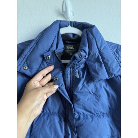 Athleta Girl‎ Sleigh All Day Down Puff Jacket In Damask Blue Size L/12 Winter - Picture 12 of 16